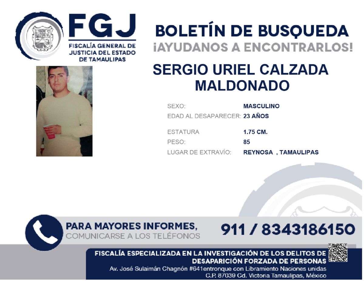 Boletín de Búsqueda Sergio Uriel